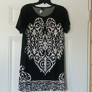 Lady Noiz. Tunic Dress with crystals, sheer,